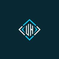 UH initial monogram logo with square style design vector