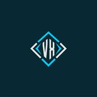 VX initial monogram logo with square style design vector