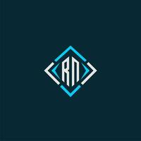 RN initial monogram logo with square style design vector