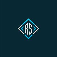 RS initial monogram logo with square style design vector