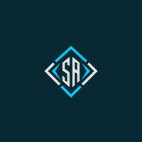 SA initial monogram logo with square style design vector