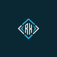 RX initial monogram logo with square style design vector