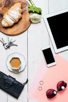 Women's accessories on a white background photo