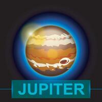 planet jupiter glow vector