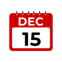 december 15 kalender herinnering. 15 december dagelijks kalender icoon sjabloon. kalender 15 december icoon ontwerp sjabloon png