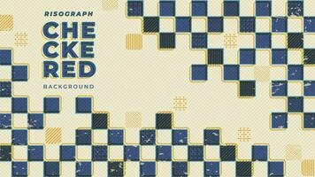 Abstract Checkered Background with Risograph Style vector