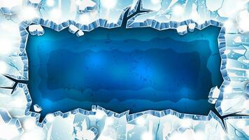 Rectangle Shaped Ice Cracks As a Winter Background vector