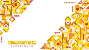 Orange Geometric Background with Risograph Style vector