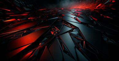 Abstract black futuristic background, panoramic texture - AI generated image photo