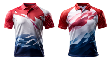 conjunto de Deportes camiseta maquetas con frente ver aislado en transparente fondo, generativo ai png