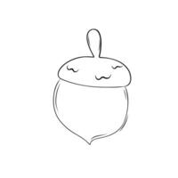 Sketch acorn Simple vector illustration decorative element in doodle style