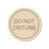 Do not disturb door hanger sticker, sign, tag or label. Hotel room door handle or knob hanging card and warning message on white background. Vector illustration.