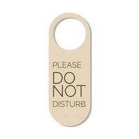 Please Do not disturb door hanger sign, tag or label. Hotel room door handle or knob hanging card and warning message on white background. Vector illustration.