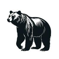 negro silueta de un oso vector ilustración