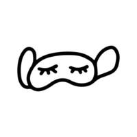 Vector cute sleep mask in Scandinavian cozy style isolated on white background. Nordic elements for design poster, wrapping, postcard and other. Hand drawn prints and doodle Stay home at night time.