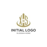 Initial XS logo with creative house icon, modern and professional real estate logo design vector