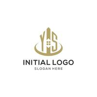 Initial YS logo with creative house icon, modern and professional real estate logo design vector