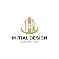 Initial TQ logo with creative house icon, modern and professional real estate logo design vector