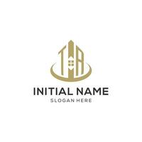 Initial TR logo with creative house icon, modern and professional real estate logo design vector