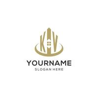 Initial KV logo with creative house icon, modern and professional real estate logo design vector