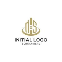 inicial em logo con creativo casa icono, moderno y profesional real inmuebles logo diseño vector