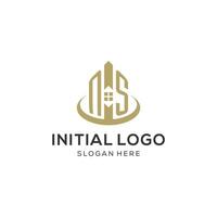 Initial NS logo with creative house icon, modern and professional real estate logo design vector