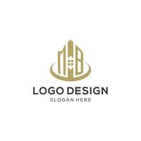 Initial MB logo with creative house icon, modern and professional real estate logo design vector