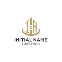 Initial IR logo with creative house icon, modern and professional real estate logo design vector