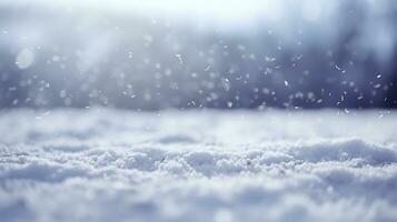 Realistic Photo of Snow Blurred Background