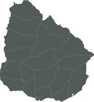 Vector blank map of Uruguay with departments and administrative divisions. Editable and clearly labeled layers.