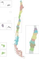 Vector blank map of Chile with regions and territories and administrative divisions. Editable and clearly labeled layers.