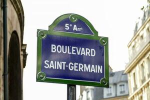 a street sign for boulevard saint germain photo