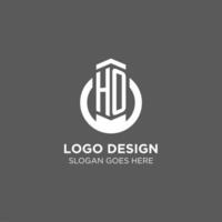 Initial HO circle round line logo, abstract company logo design ideas vector