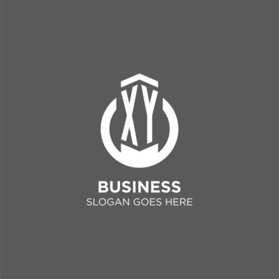 Initial XY circle round line logo, abstract company logo design ideas
