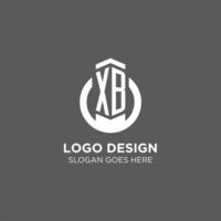 Initial XB circle round line logo, abstract company logo design ideas vector