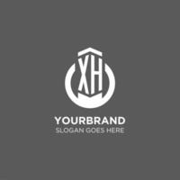 Initial XH circle round line logo, abstract company logo design ideas vector