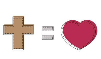 The Religious symbol of the Cross Equal Love in color vector