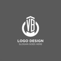 inicial vb circulo redondo línea logo, resumen empresa logo diseño ideas vector