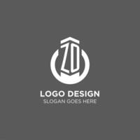 Initial ZO circle round line logo, abstract company logo design ideas vector