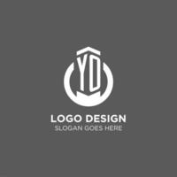 Initial YO circle round line logo, abstract company logo design ideas vector