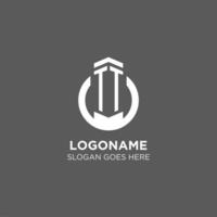 Initial TT circle round line logo, abstract company logo design ideas vector