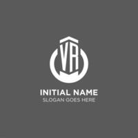 Initial VR circle round line logo, abstract company logo design ideas vector
