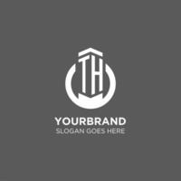 Initial TH circle round line logo, abstract company logo design ideas vector