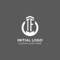 Initial TF circle round line logo, abstract company logo design ideas vector