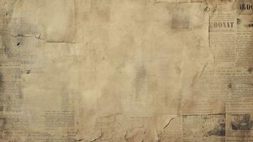 Realistic Photo of Newspaper Paper Grunge Vintage Old Aged Texture Background