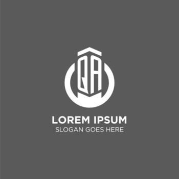 Initial QA circle round line logo, abstract company logo design ideas vector