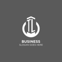 Initial TL circle round line logo, abstract company logo design ideas vector