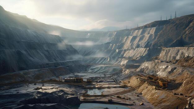 Height View of An Open Pit Mining Site photo