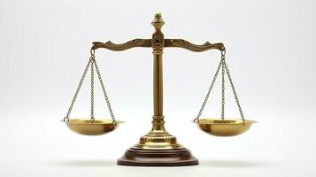 Judicial Scales on the White Background, Law Concept photo