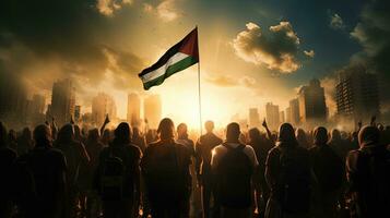 protestador grupo para Palestina libertad foto